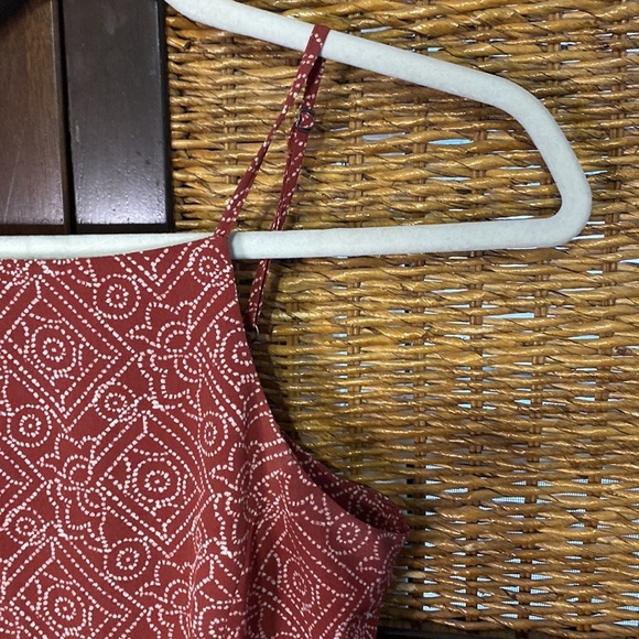 Hollister XS spaghetti strap rust colored with cream design throughout sundress - Picture 5 of 10